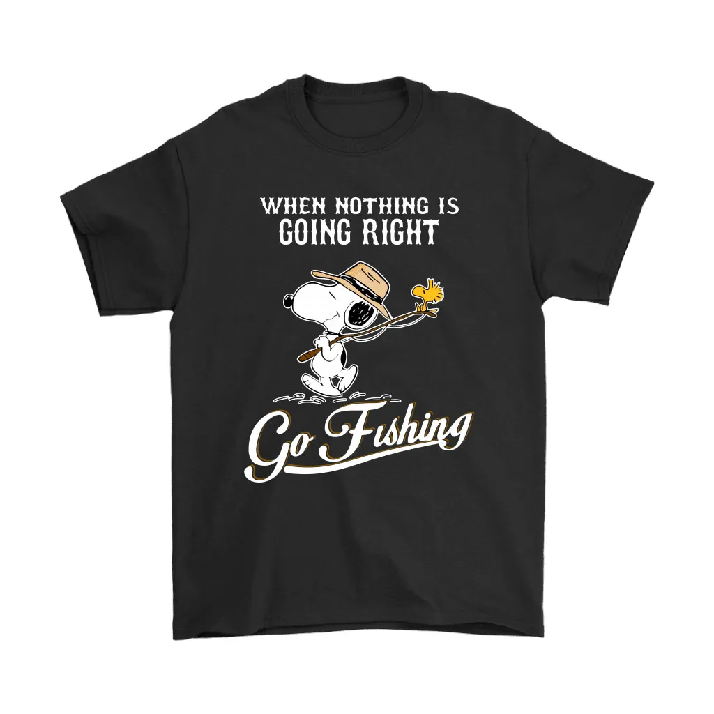 When Nothing Is Going Right Go Fishing Snoopy Unisex T-Shirt, Hoodie, Sweatshirt