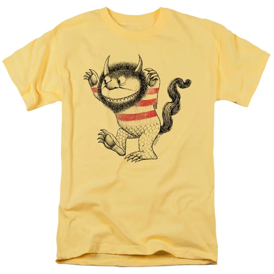 Where The Wild Things Are Line Art Mens T Shirt Banana