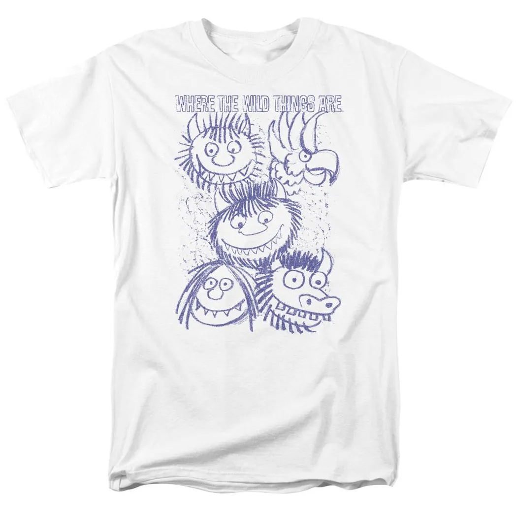 Where The Wild Things Are Wild Sketch Mens T Shirt White