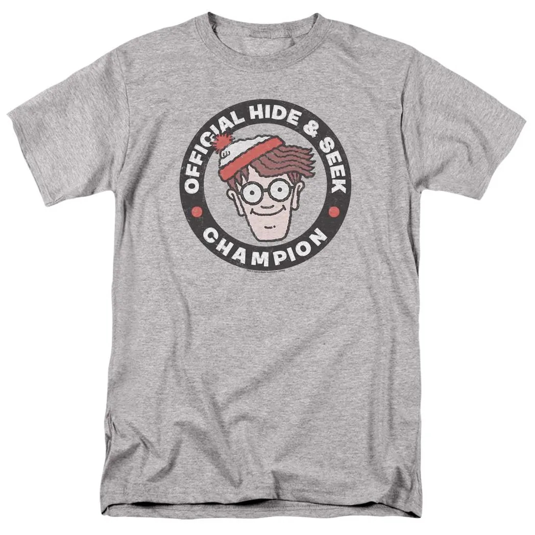 Wheres Waldo Champion Mens T Shirt Athletic Heather