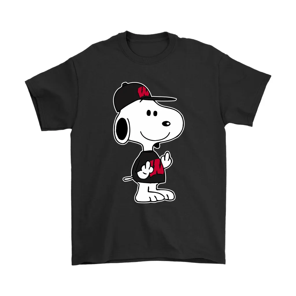 Wisconsin Badgers Snoopy Double Middle Fingers Fck You Ncaa Unisex T-Shirt, Hoodie, Sweatshirt