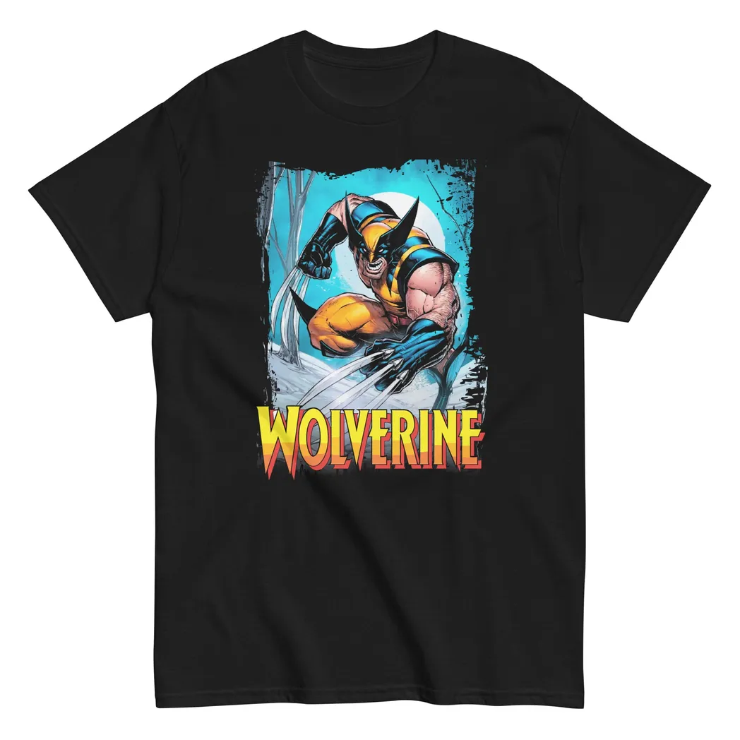 Wolverine Bursting Animated Mens T-Shirt Black