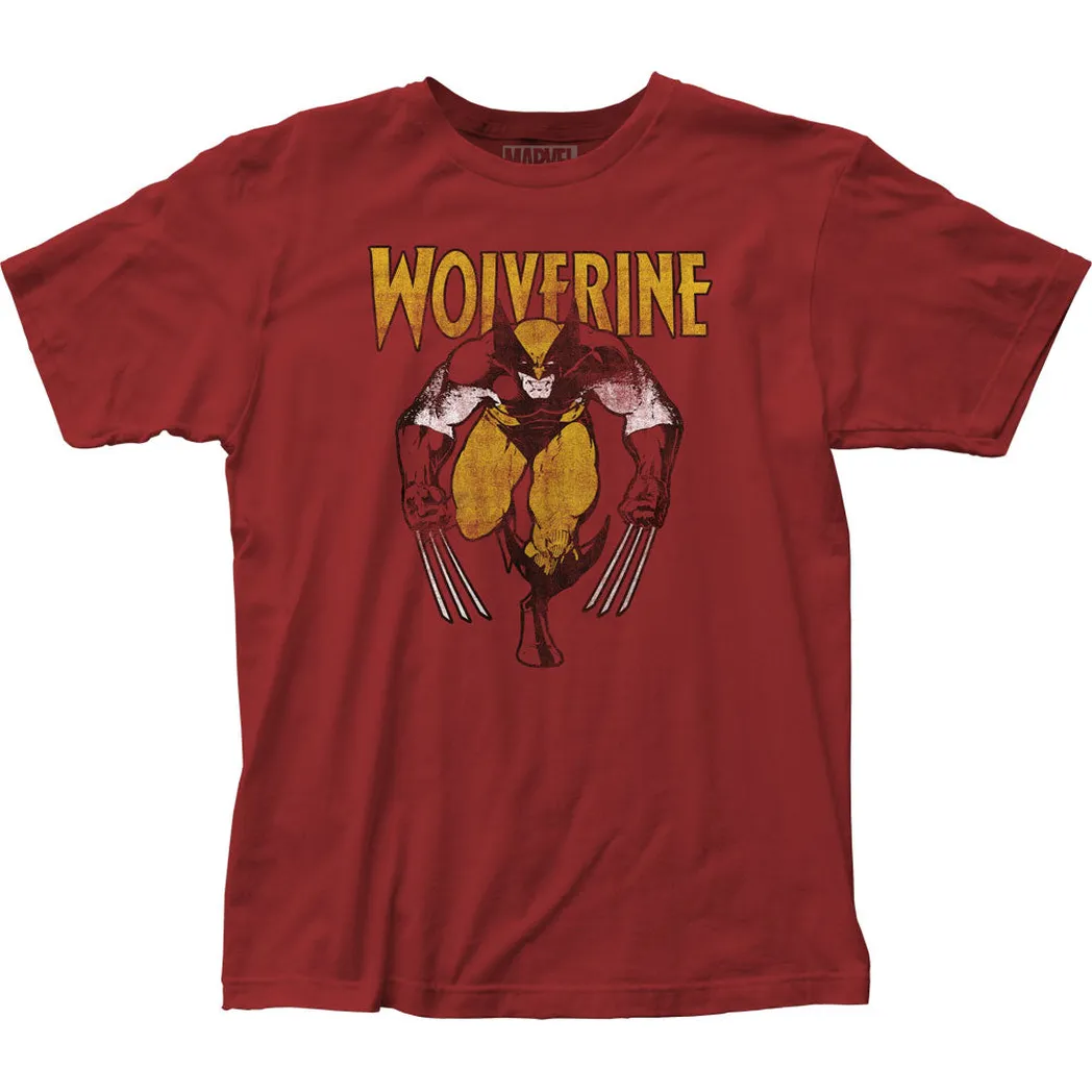 Wolverine On Red Mens T Shirt Red