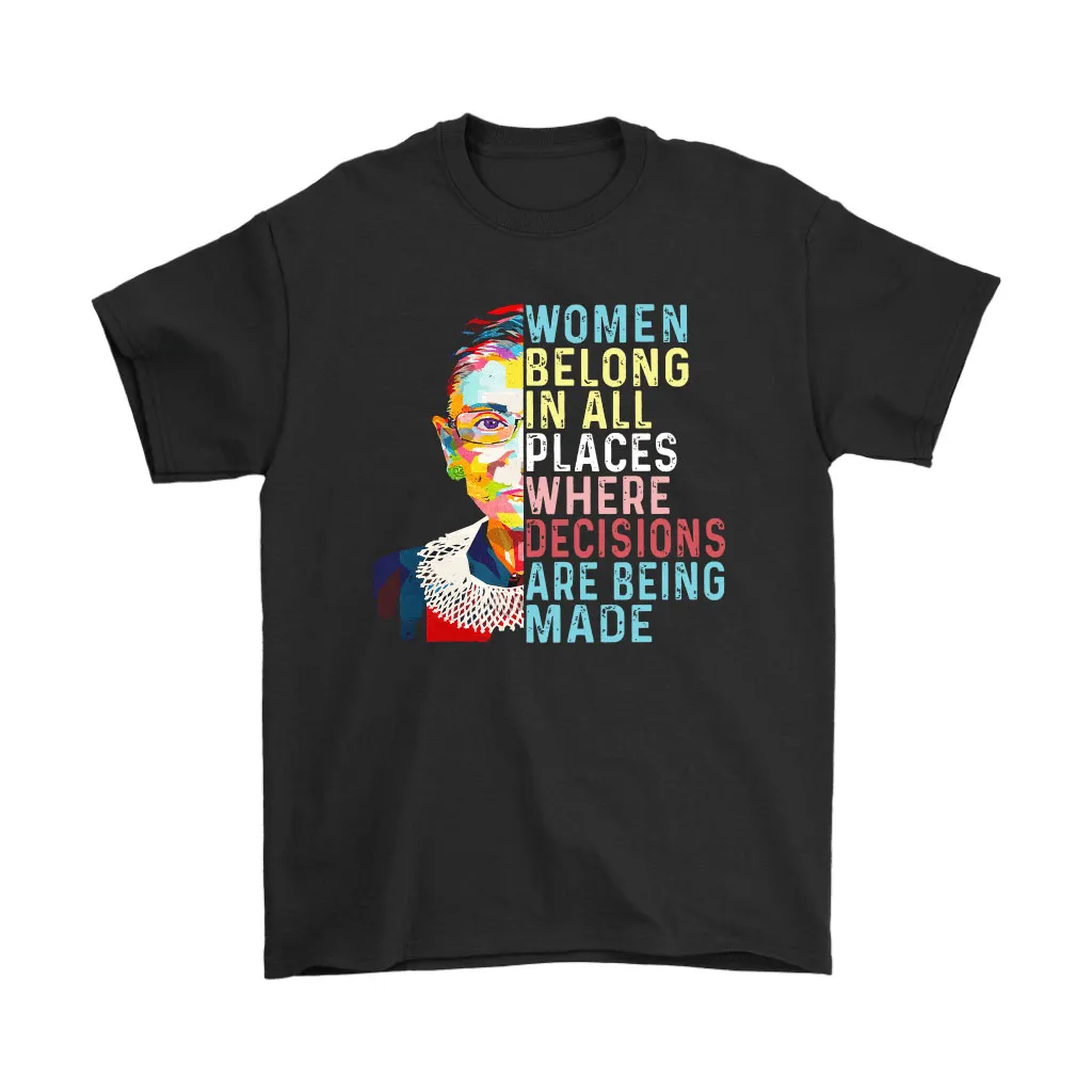 Women Belong In All Places Polygon Ruth Bader Ginsburg Unisex T-Shirt, Hoodie, Sweatshirt