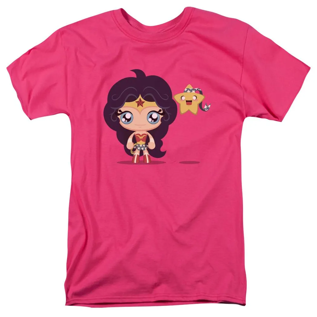 Wonder Woman Cute Chibi Mens T Shirt Hot Pink