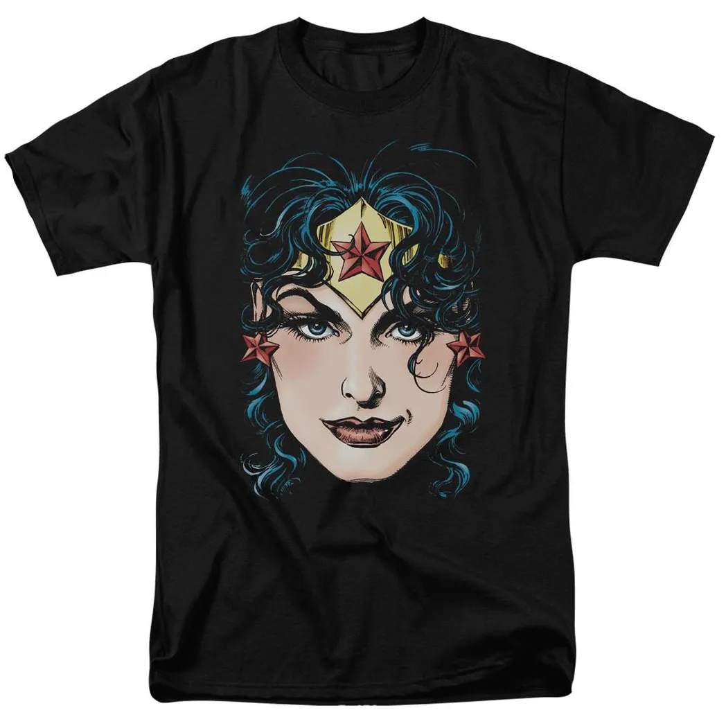 Wonder Woman Face Art Mens T Shirt Black