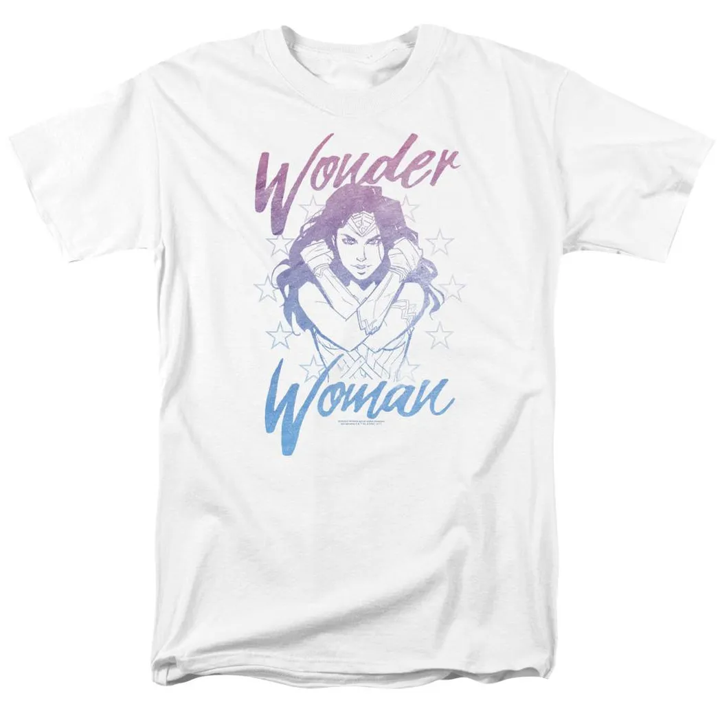 Wonder Woman Movie Retro Stance Mens T Shirt White