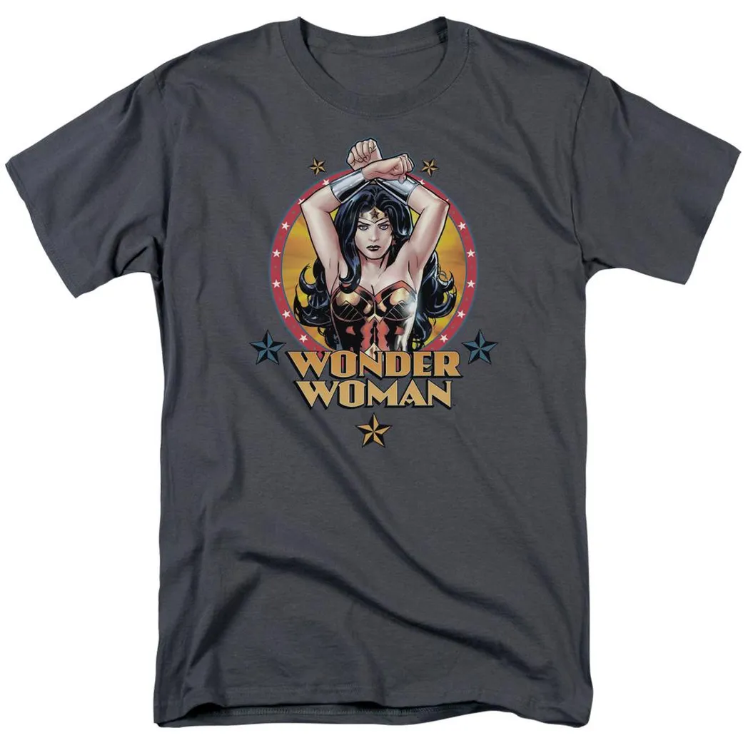 Wonder Woman Powerful Woman Mens T Shirt Charcoal