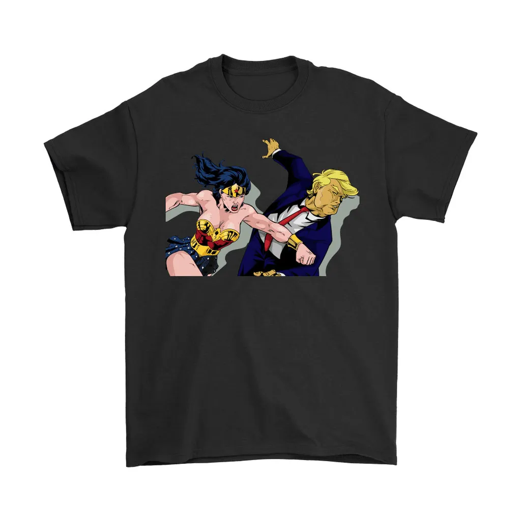 Wonder Woman Punching Donald Trump Face Unisex T-Shirt, Hoodie, Sweatshirt