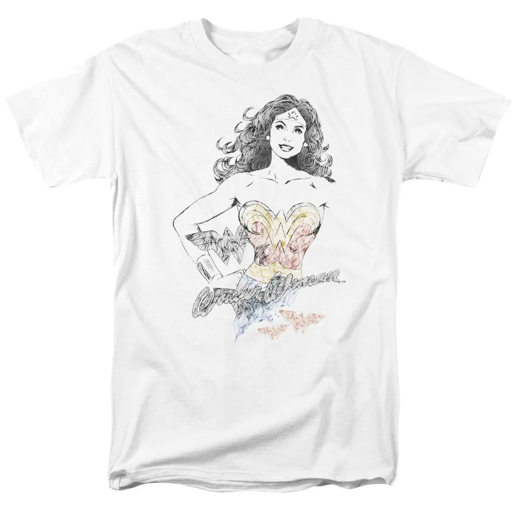 Wonder Woman Wonder Squiggles Mens T Shirt White