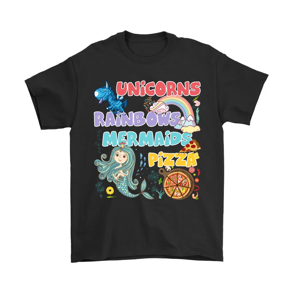 Wonderful Things In Life Unicorns Rainbows Mermaids Pizza Unisex T-Shirt, Hoodie, Sweatshirt