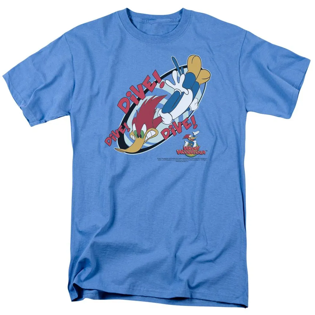 Woody Woodpecker Dive Mens T Shirt Carolina Blue