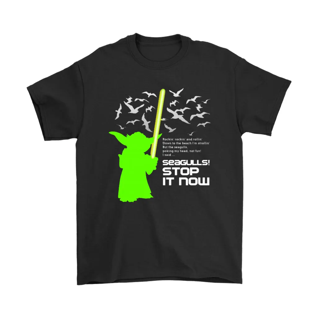 Yoda Rockin Rollin Down To The Beach Seagulls Stop It Now Unisex T-Shirt, Hoodie, Sweatshirt