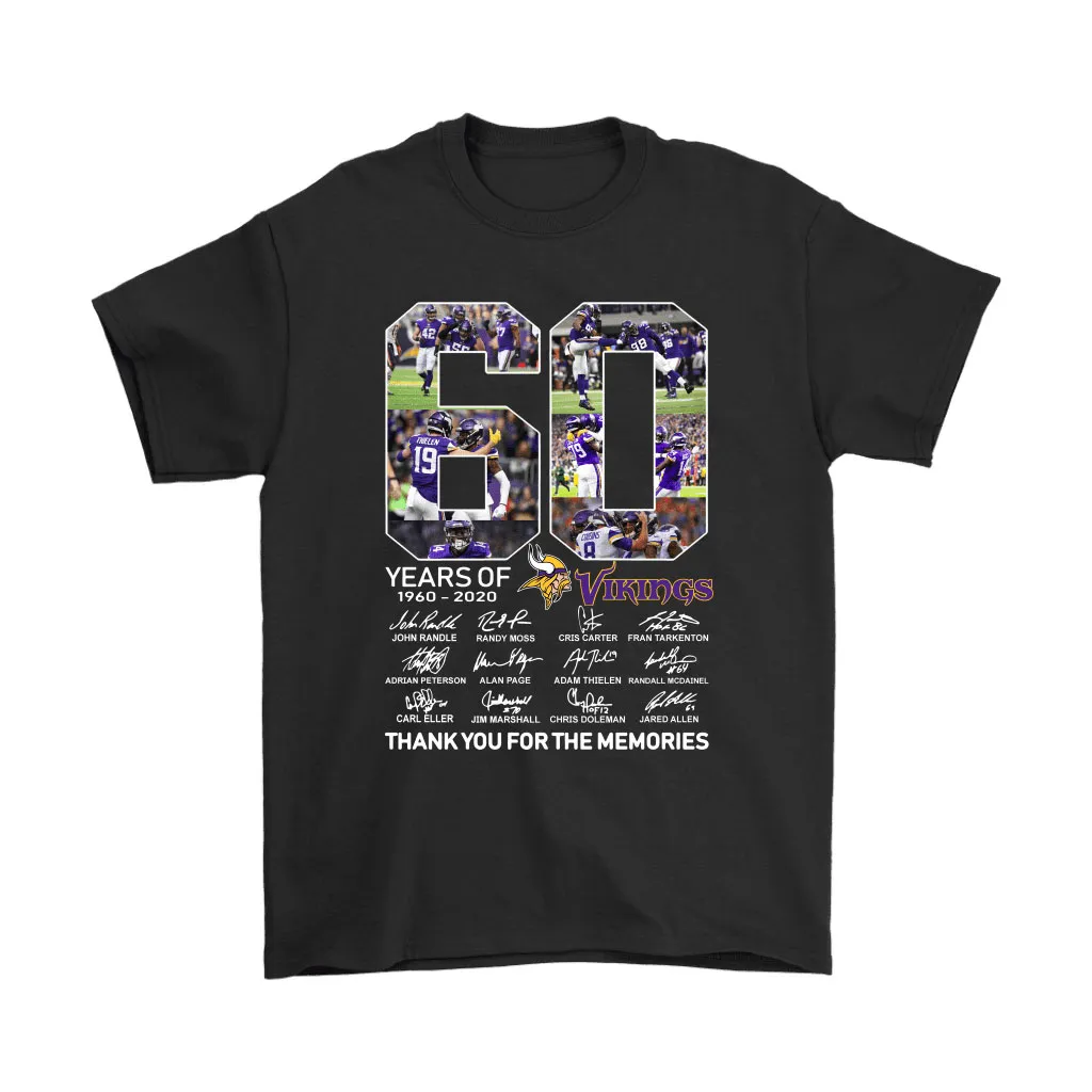 60 Years Of Minnesota Vikings Thank You For The Memories Nfl Men Women T-shirt, Hoodie, Sweatshirt