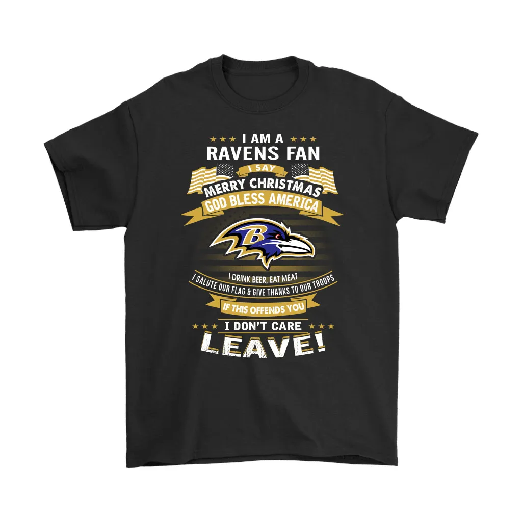 A Baltimore Ravens Fan Merry Christmas God Bless America Men Women T-shirt, Hoodie, Sweatshirt