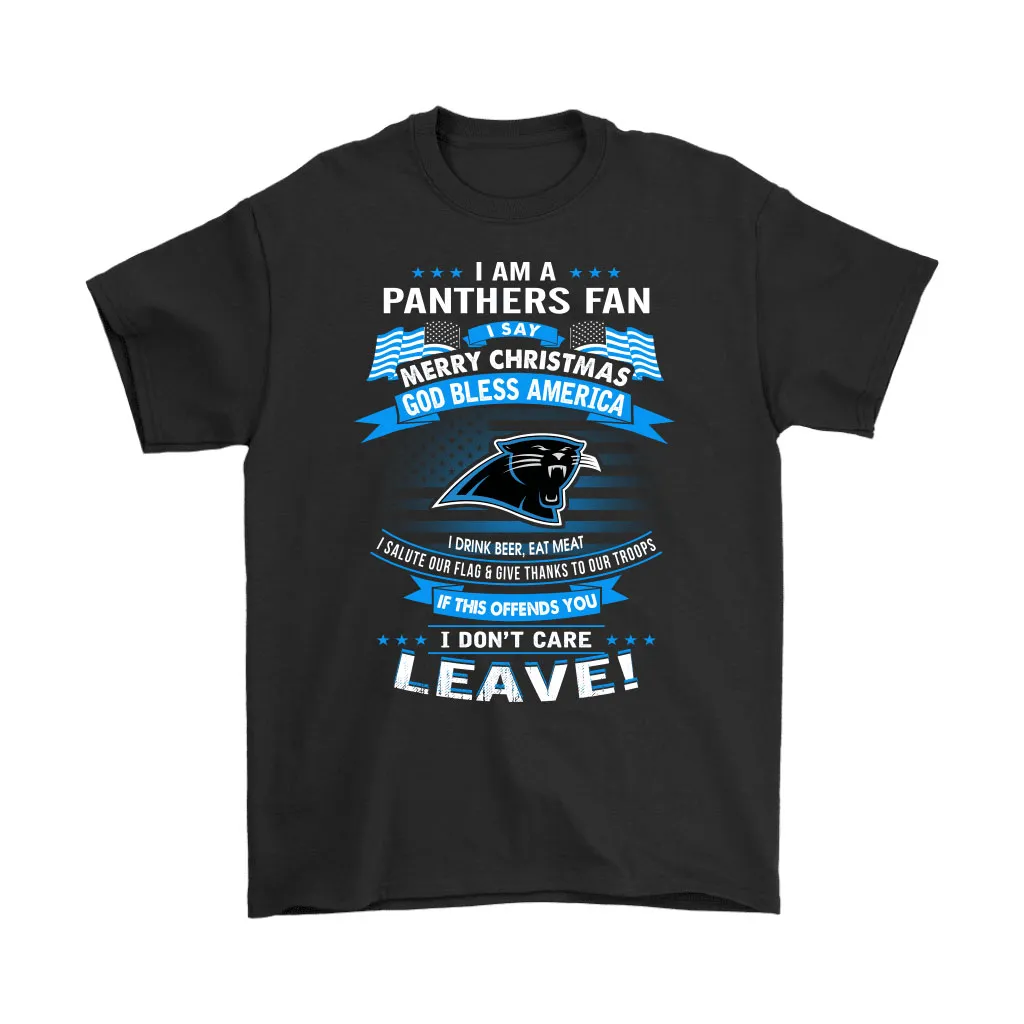 A Carolina Panthers Fan Merry Christmas God Bless America Men Women T-shirt, Hoodie, Sweatshirt