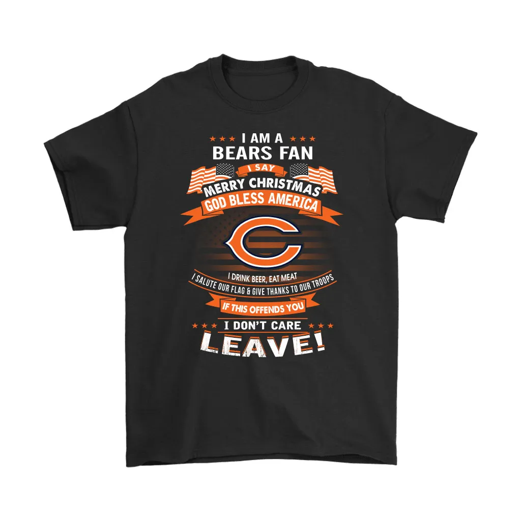 A Chicago Bears Fan Merry Christmas God Bless America Men Women T-shirt, Hoodie, Sweatshirt