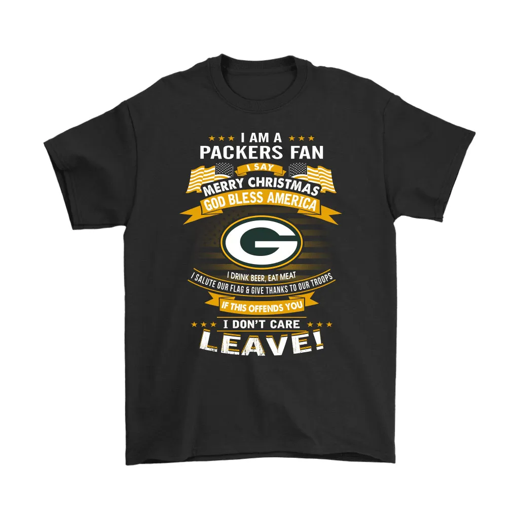 A Green Bay Packers Fan Merry Christmas God Bless America Men Women T-shirt, Hoodie, Sweatshirt