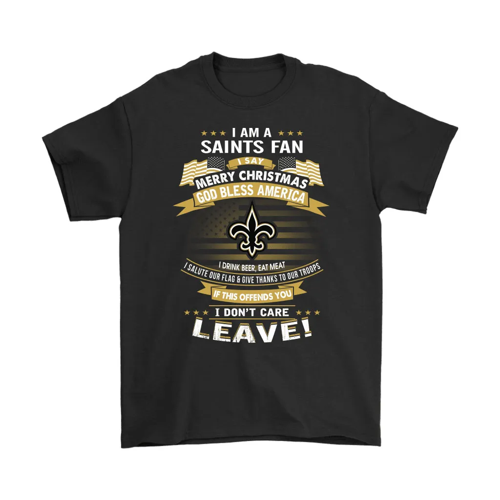 A New Orleans Saints Fan Merry Christmas God Bless America Men Women T-shirt, Hoodie, Sweatshirt