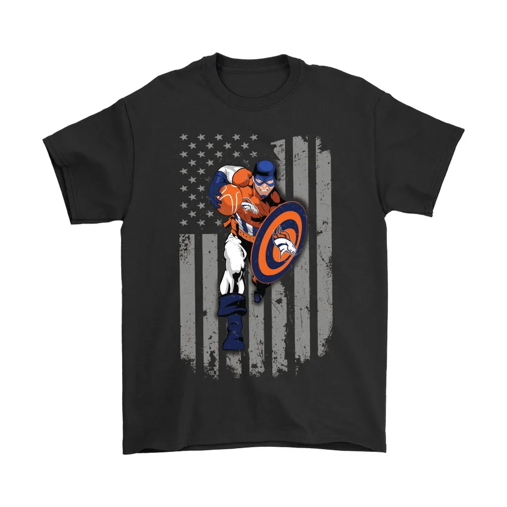 American Football Captain America Denver Broncos Men Women T-shirt, Hoodie, Sweatshirt