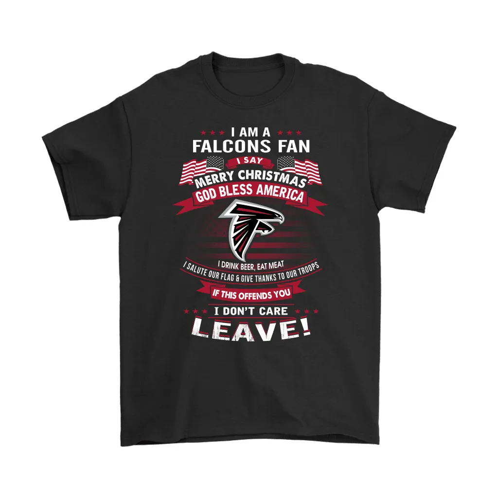 An Atlanta Falcons Fan Merry Christmas God Bless America Men Women T-shirt, Hoodie, Sweatshirt