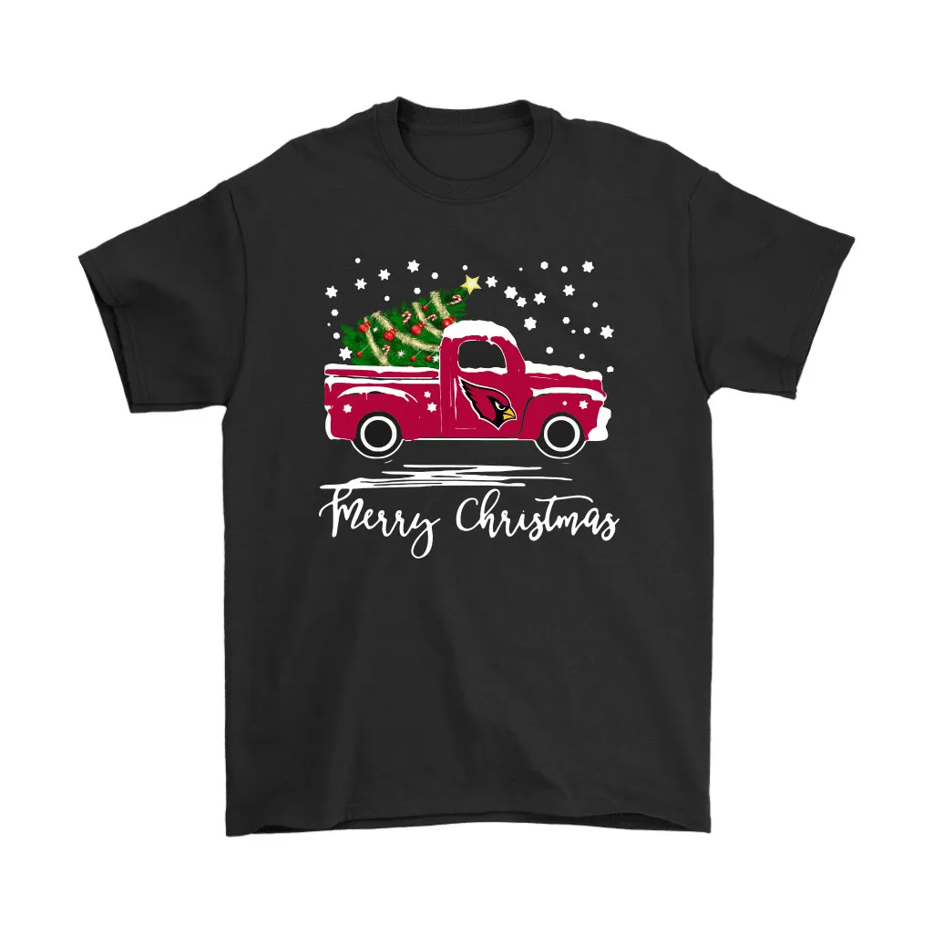 Arizona Cardinals Car With Christmas Tree Merry Christmas Men Women T-shirt, Hoodie, Sweatshirt