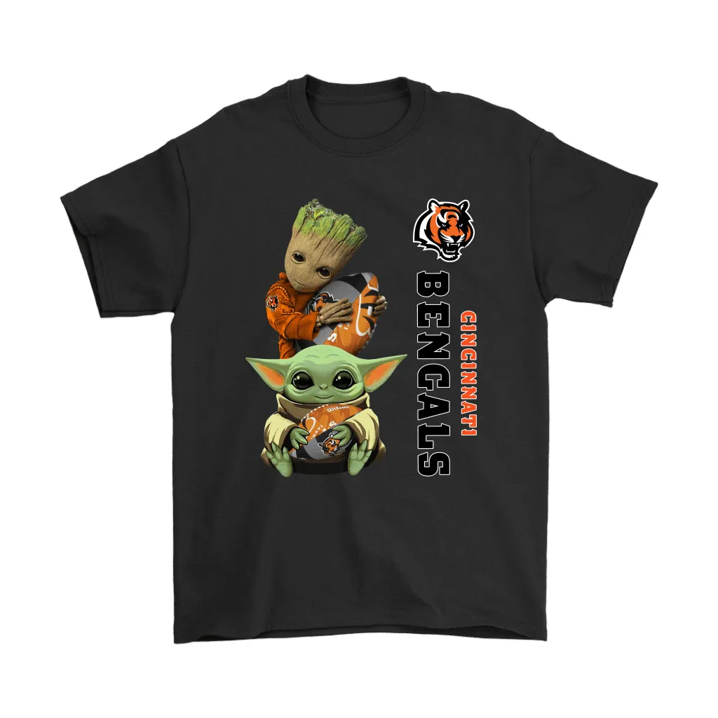 Baby Yoda And Groot Hug Cincinnati Bengals Nfl Men Women T-shirt, Hoodie, Sweatshirt