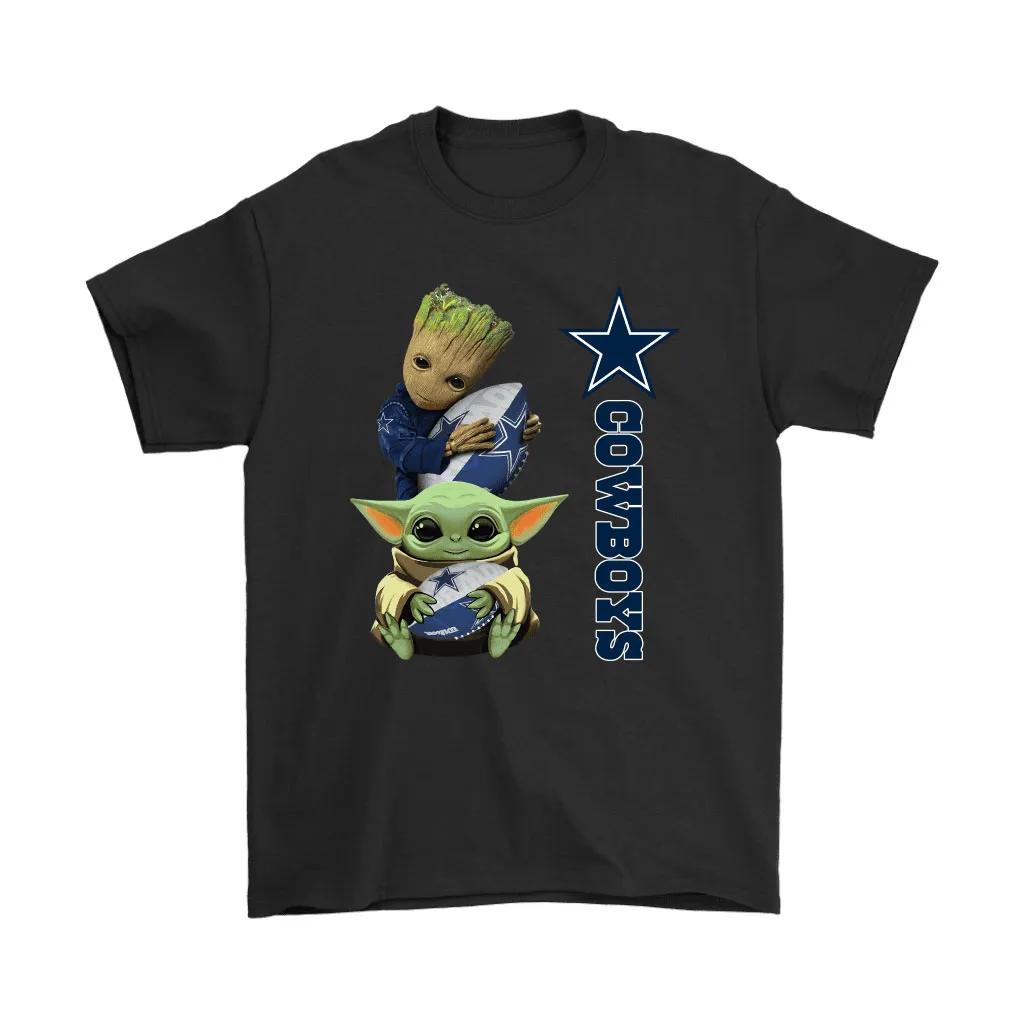 Baby Yoda And Groot Hug Dallas Cowboys Nfl Men Women T-shirt, Hoodie, Sweatshirt