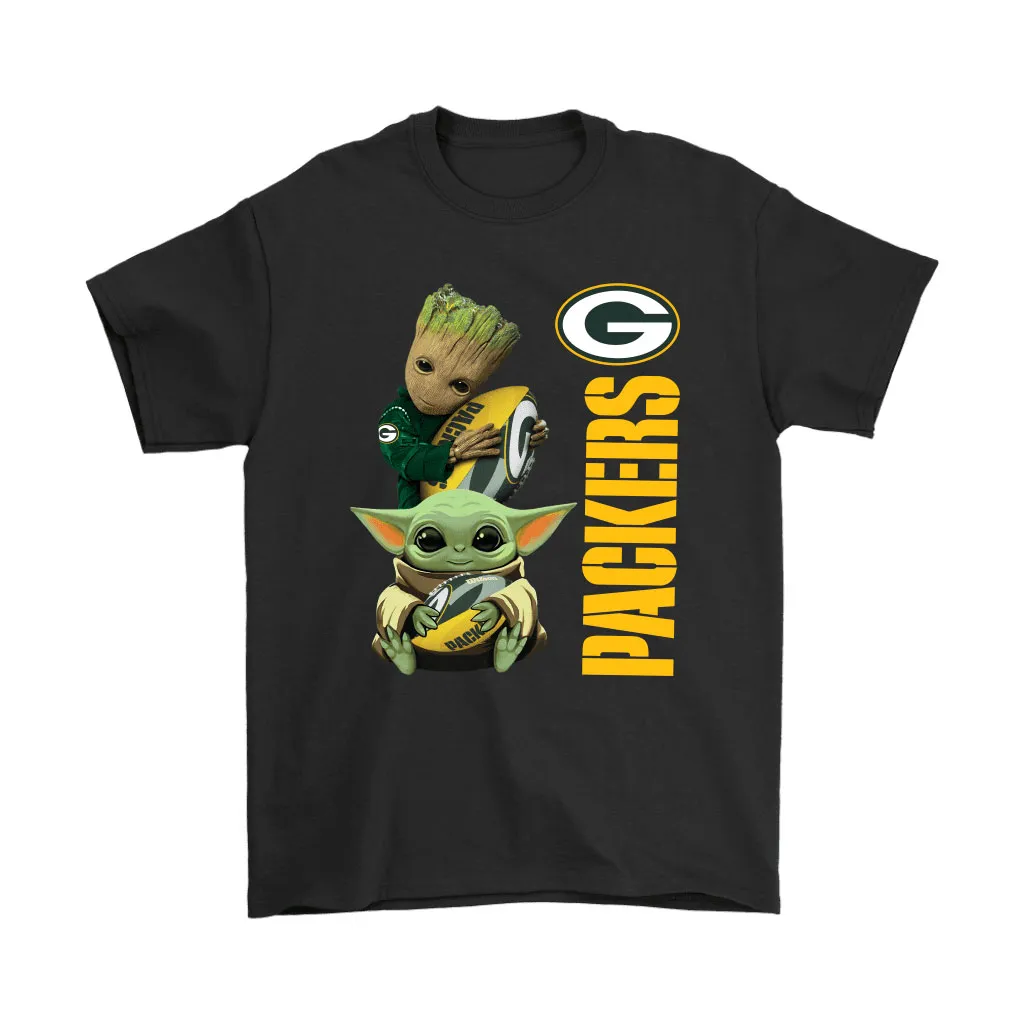 Baby Yoda And Groot Hug Green Bay Packers Nfl Men Women T-shirt, Hoodie, Sweatshirt