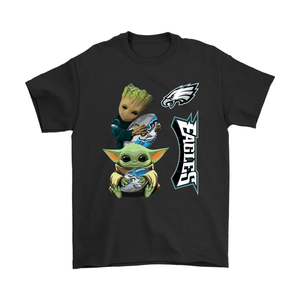 Baby Yoda And Groot Hug Philadelphia Eagles Nfl Men Women T-shirt, Hoodie, Sweatshirt