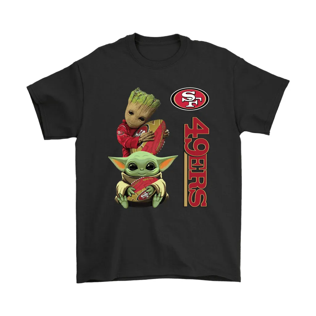 Baby Yoda And Groot Hug San Francisco 49ers Nfl Men Women T-shirt, Hoodie, Sweatshirt