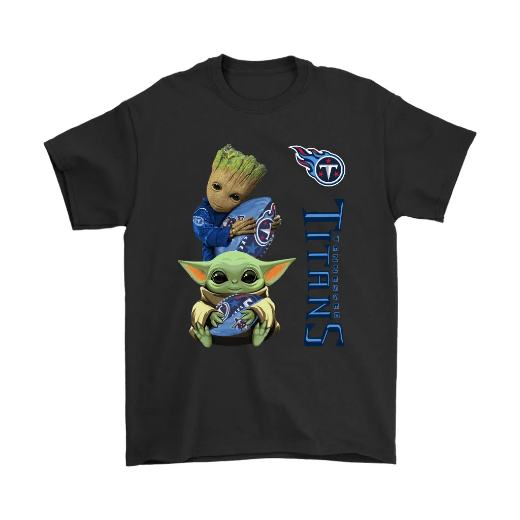 Baby Yoda And Groot Hug Tennessee Titans Nfl Men Women T-shirt, Hoodie, Sweatshirt