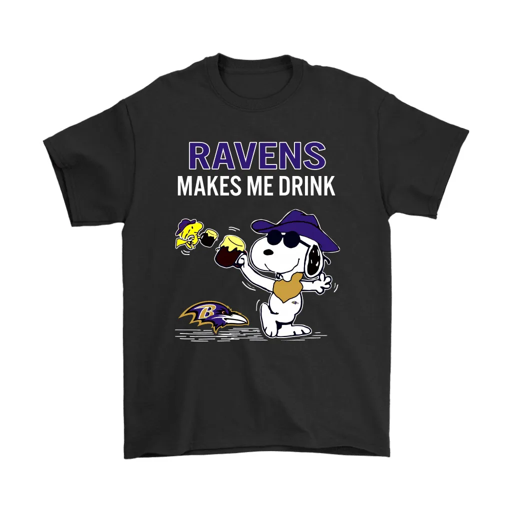 Baltimore Ravens Makes Me Drink Snoopy And Woodstock Men Women T-shirt, Hoodie, Sweatshirt