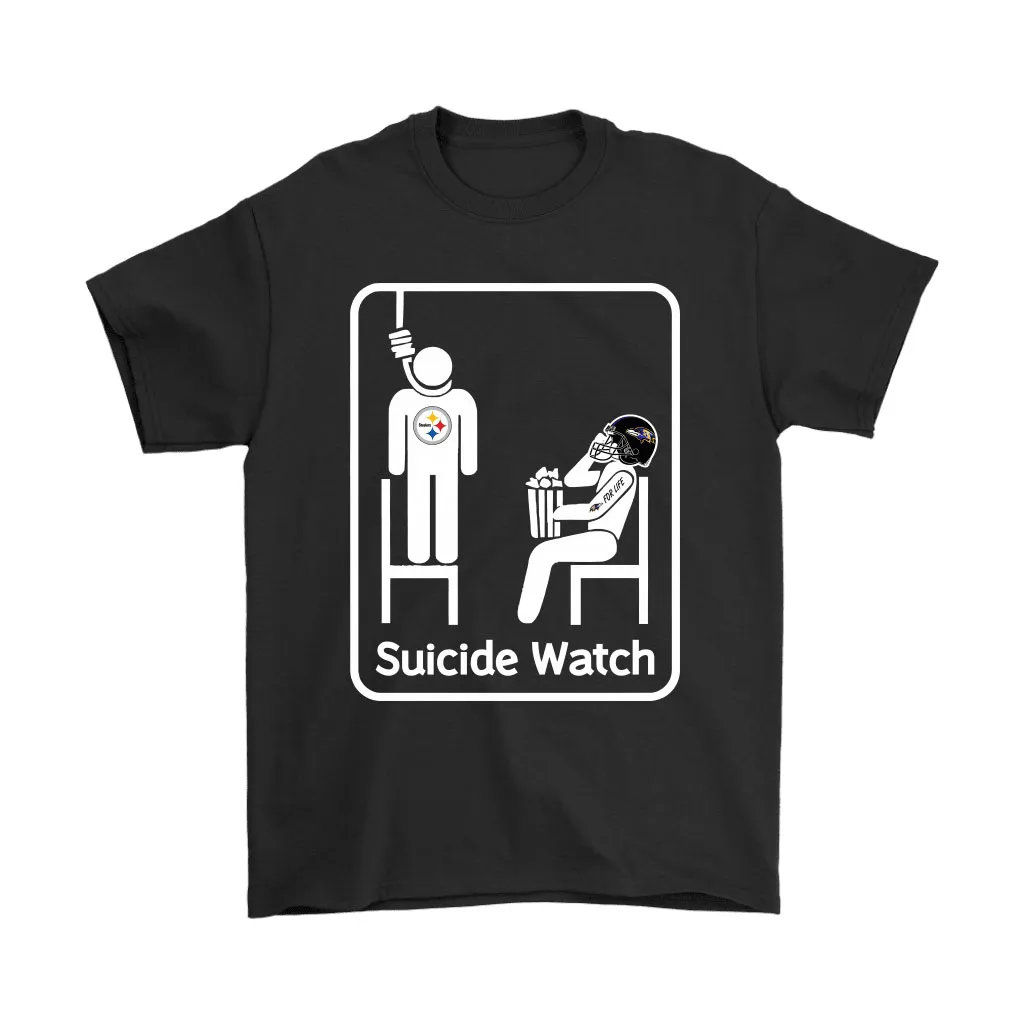 Baltimore Ravens Suicide Watch With Popcorn Nfl Men Women T-shirt, Hoodie, Sweatshirt