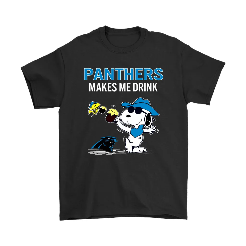 Carolina Panthers Makes Me Drink Snoopy And Woodstock Men Women T-shirt, Hoodie, Sweatshirt