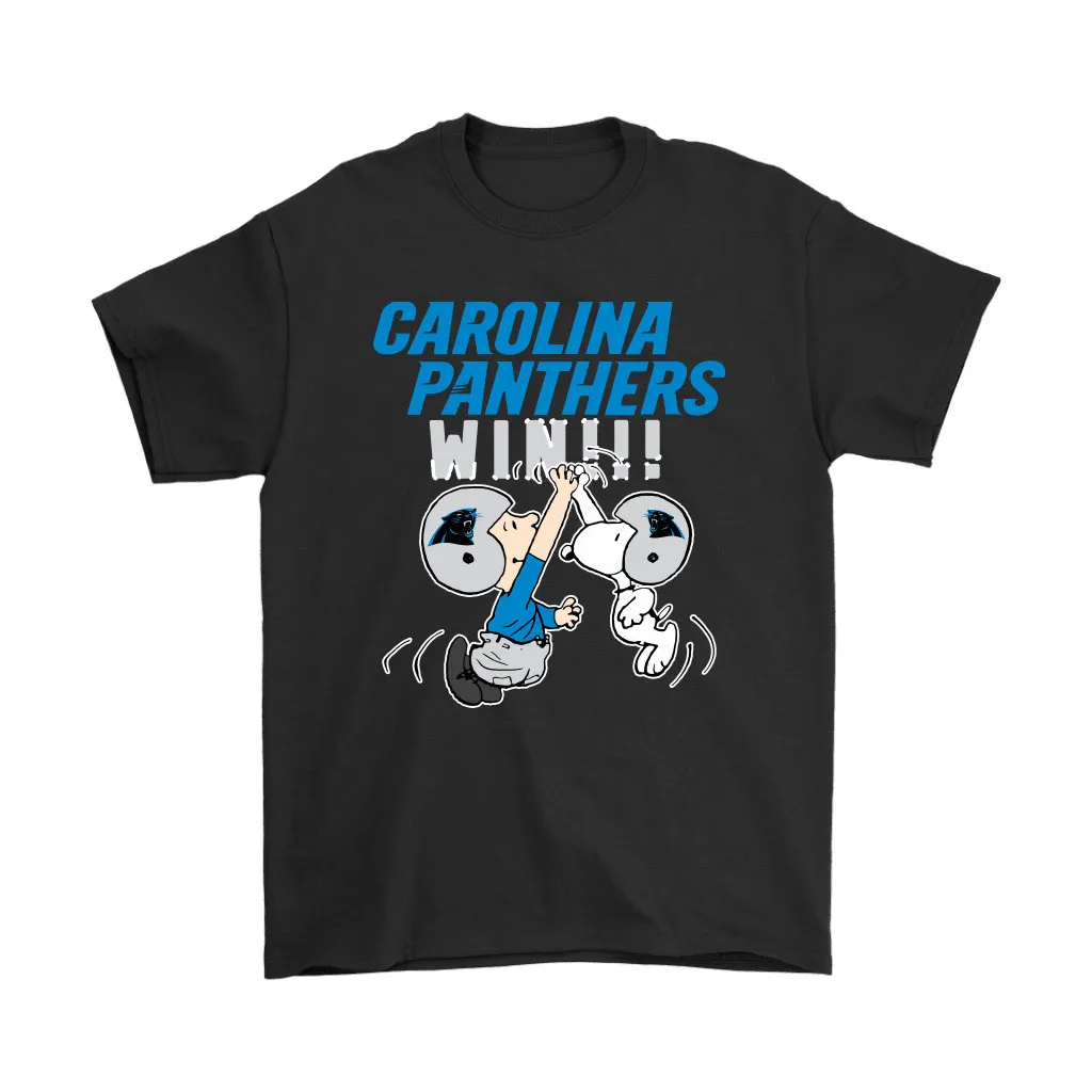 Charlie Snoopy High Five Carolina Panthers Win Nfl Men Women T-shirt, Hoodie, Sweatshirt