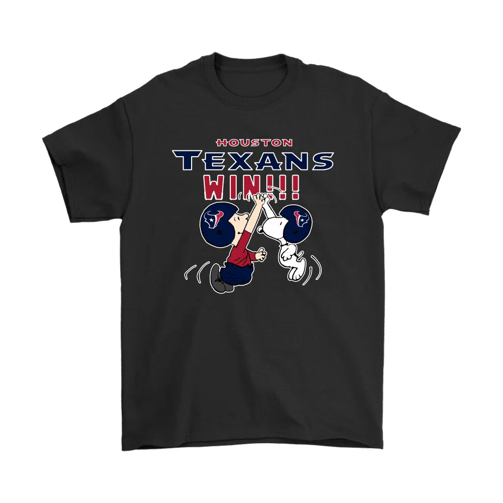 Charlie Snoopy High Five Houston Texans Win Nfl Men Women T-shirt, Hoodie, Sweatshirt