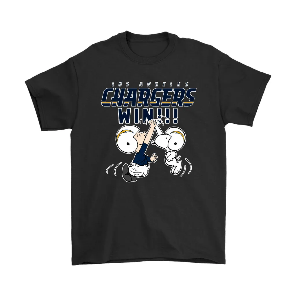 Charlie Snoopy High Five Los Angeles Chargers Win Nfl Men Women T-shirt, Hoodie, Sweatshirt