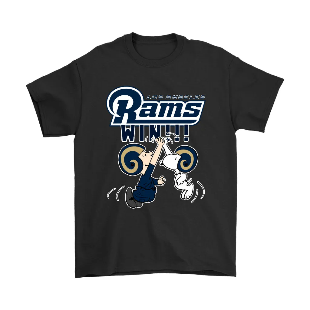 Charlie Snoopy High Five Los Angeles Rams Win Nfl Men Women T-shirt, Hoodie, Sweatshirt