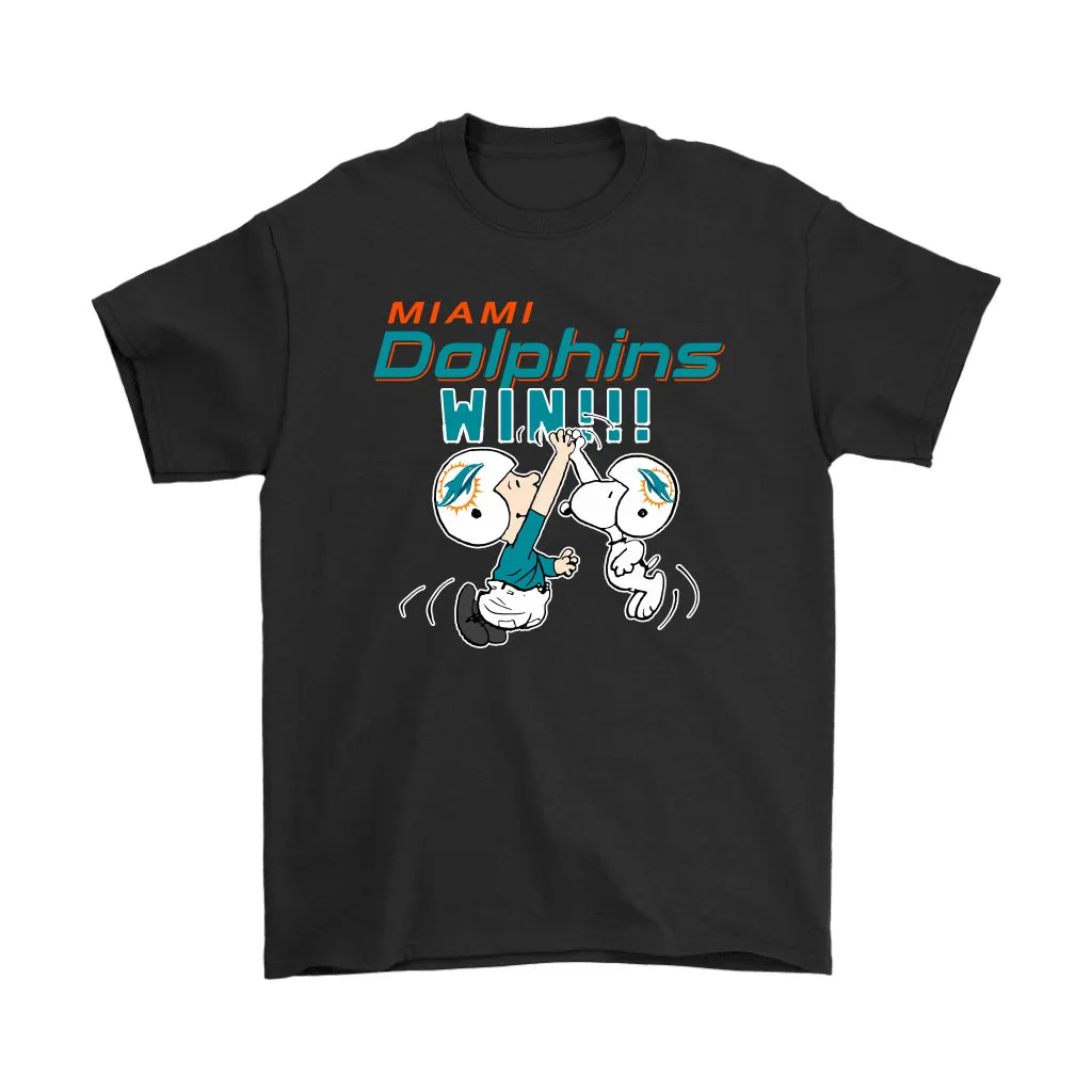 Charlie Snoopy High Five Miami Dolphins Win Nfl Men Women T-shirt, Hoodie, Sweatshirt