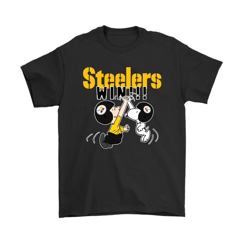 Charlie Snoopy High Five Pittsburgh Steelers Win Nfl Men Women T-shirt, Hoodie, Sweatshirt