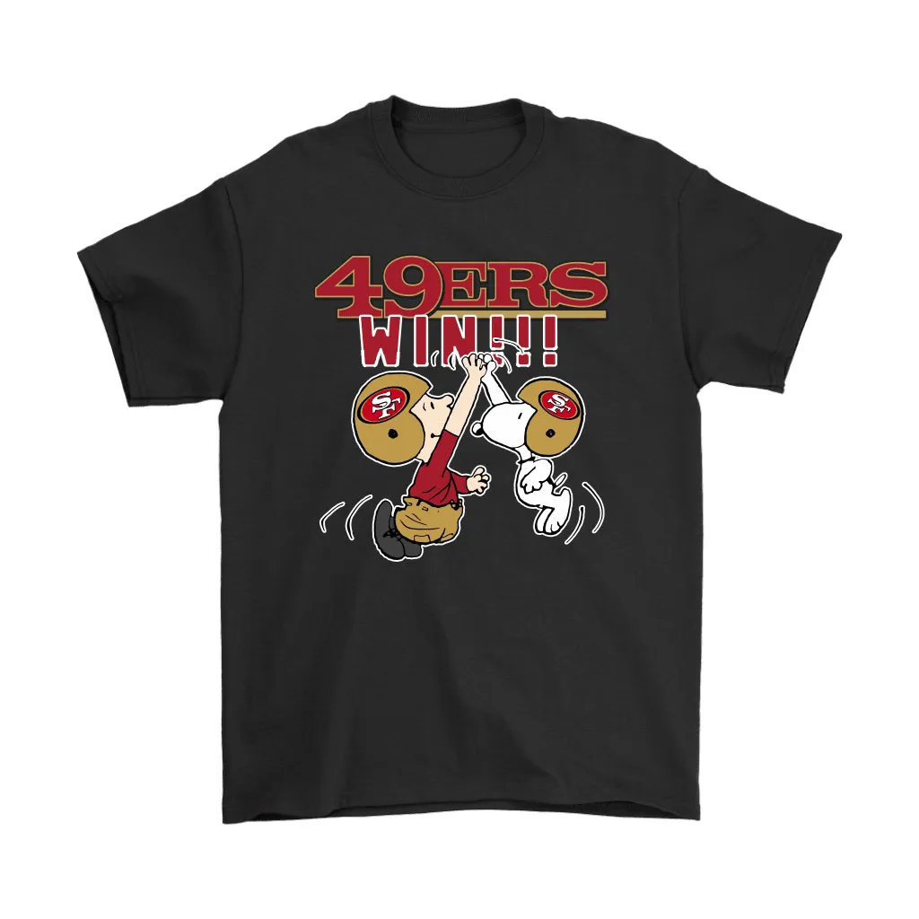 Charlie Snoopy High Five San Francisco 49ers Win Nfl Men Women T-shirt, Hoodie, Sweatshirt