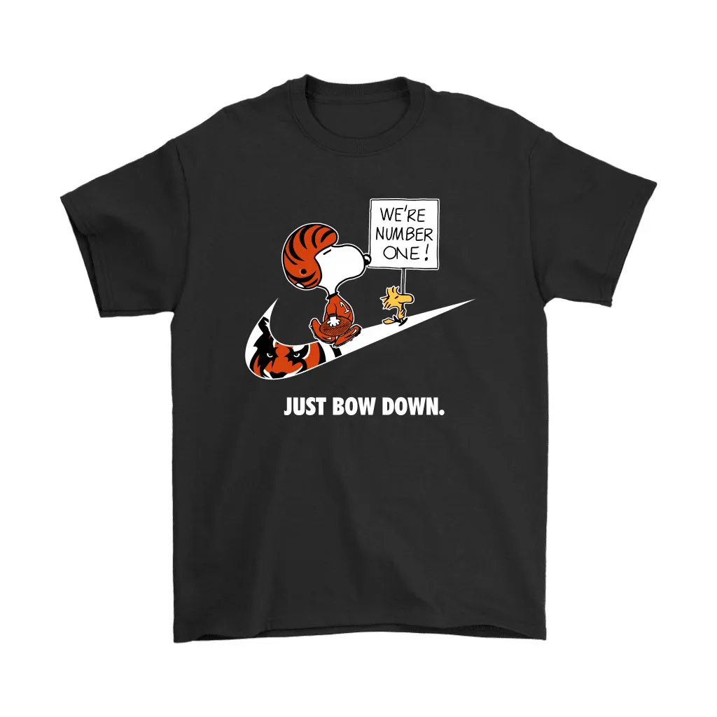 Cincinnati Bengals Are Number One  Just Bow Down Snoopy Men Women T-shirt, Hoodie, Sweatshirt