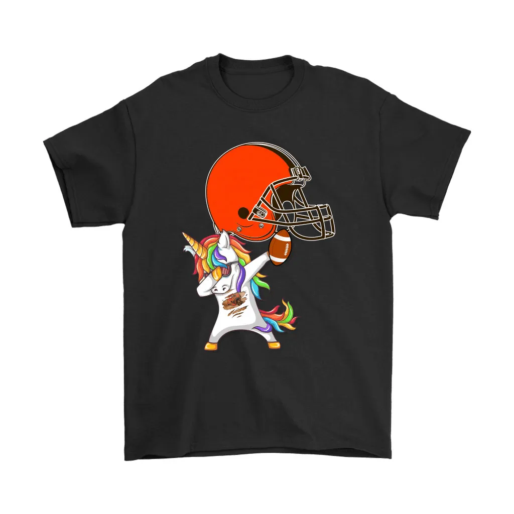 Dabbing Hip Hop Unicorn Dab With Cleveland Browns Football Men Women T-shirt, Hoodie, Sweatshirt