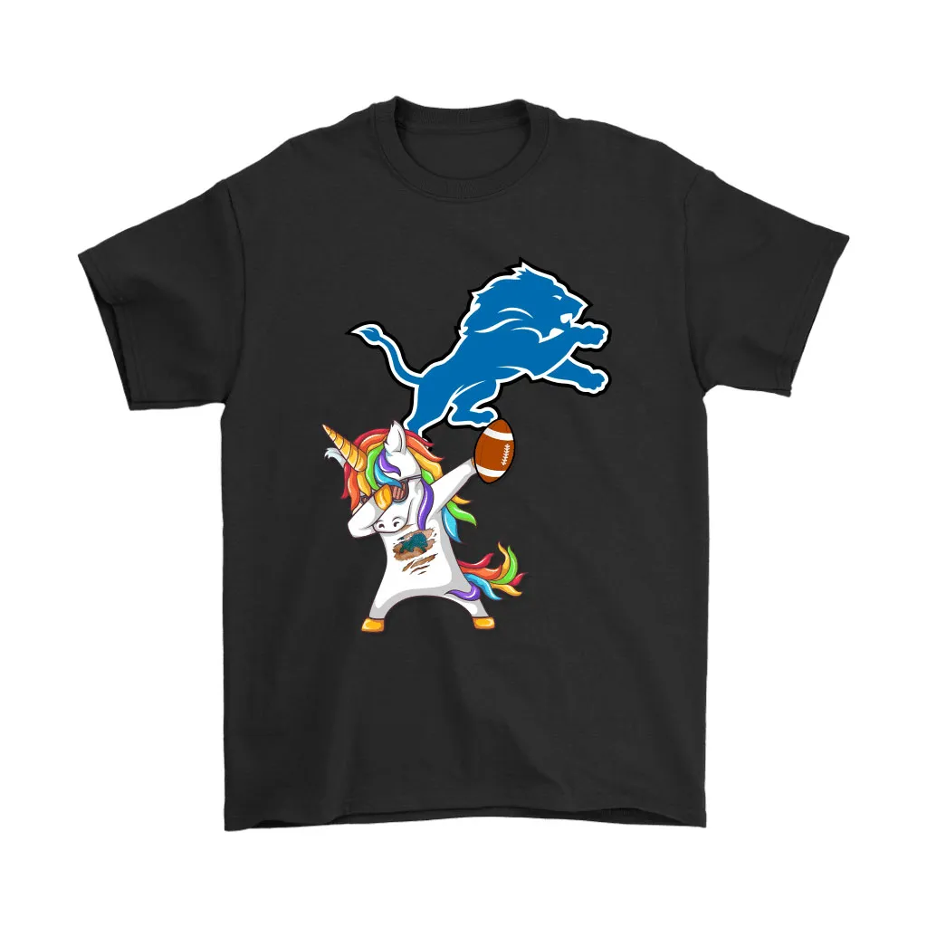 Dabbing Hip Hop Unicorn Dab With Detroit Lions Football Men Women T-shirt, Hoodie, Sweatshirt