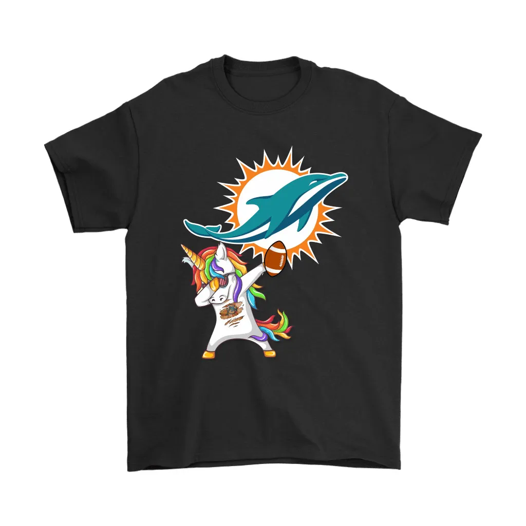 Dabbing Hip Hop Unicorn Dab With Miami Dolphins Football Men Women T-shirt, Hoodie, Sweatshirt