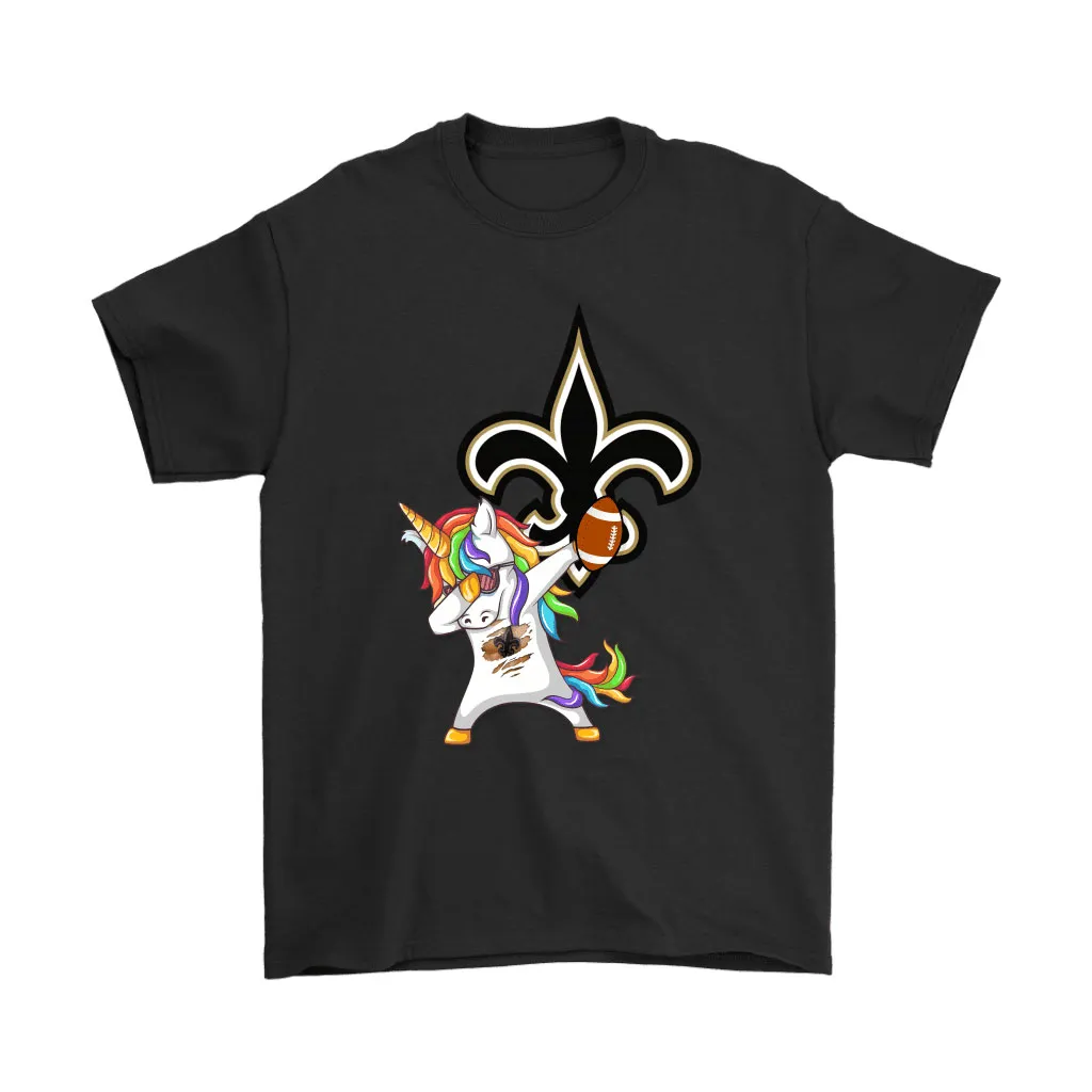 Dabbing Hip Hop Unicorn Dab With New Orleans Saints Football Men Women T-shirt, Hoodie, Sweatshirt