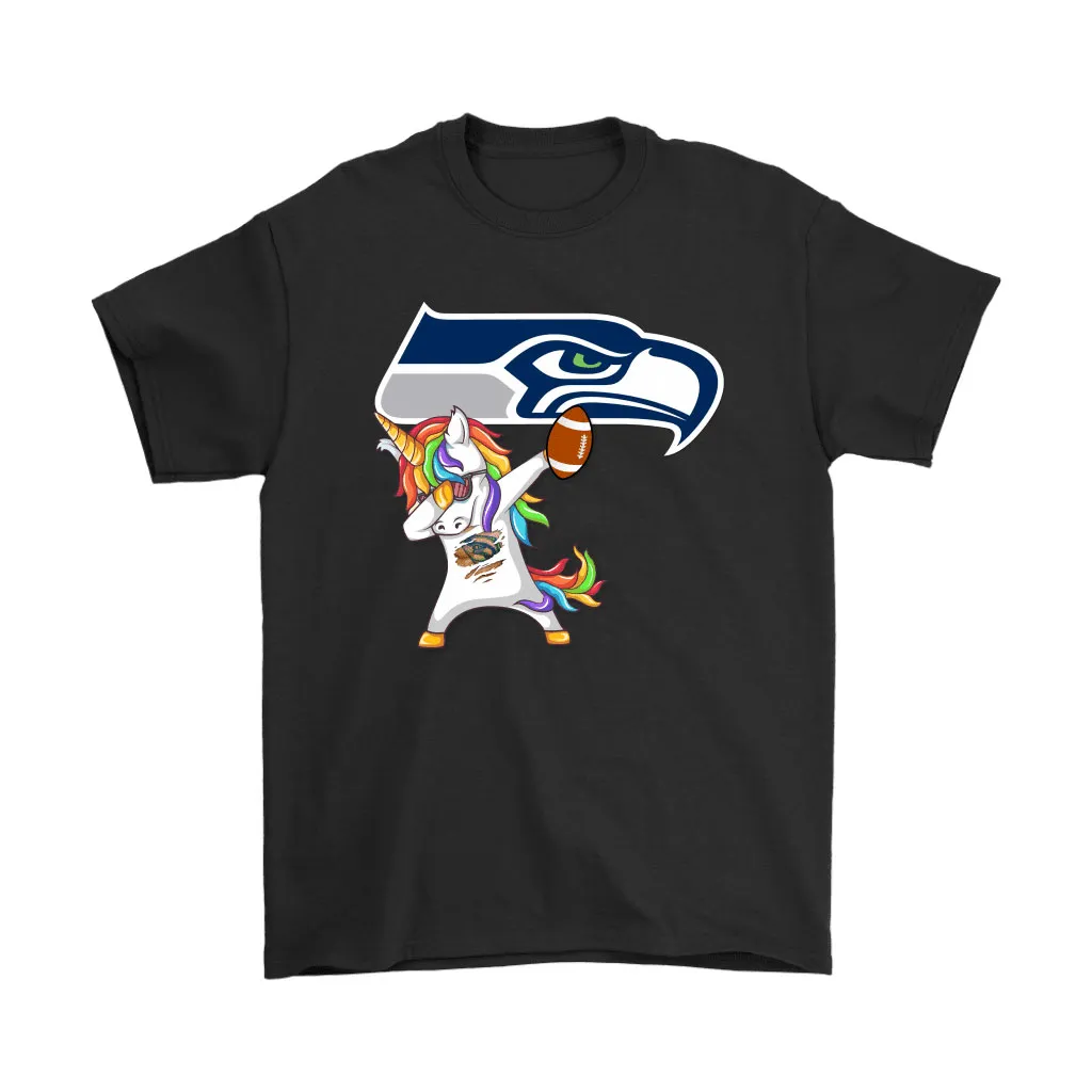 Dabbing Hip Hop Unicorn Dab With Seattle Seahawks Football Men Women T-shirt, Hoodie, Sweatshirt