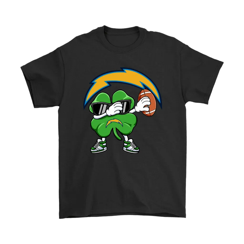 Dabbing Shamrock Football St Patricks Day Los Angeles Chargers Men Women T-shirt, Hoodie, Sweatshirt