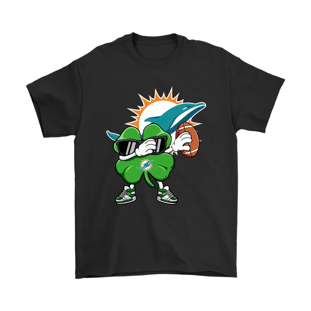 Dabbing Shamrock Football St Patricks Day Miami Dolphins Men Women T-shirt, Hoodie, Sweatshirt